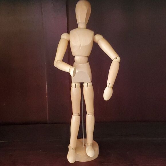 Artists Wooden Jointed 12" Poseable Mannequin - Picture 3 of 6
